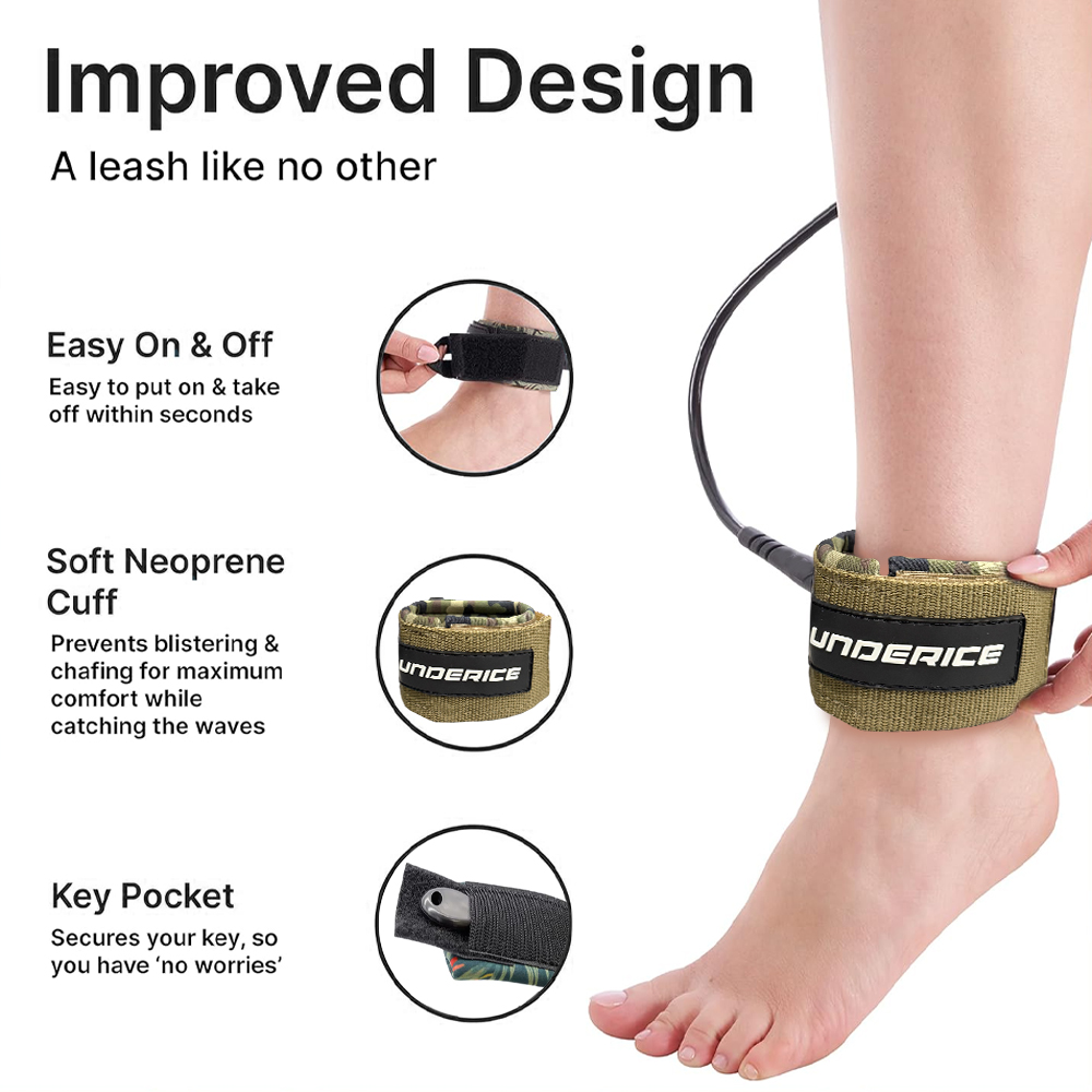 UICE Surfboard Leash 6-9ft SUP - Surfboard Leash Ankle ulasan dan harga